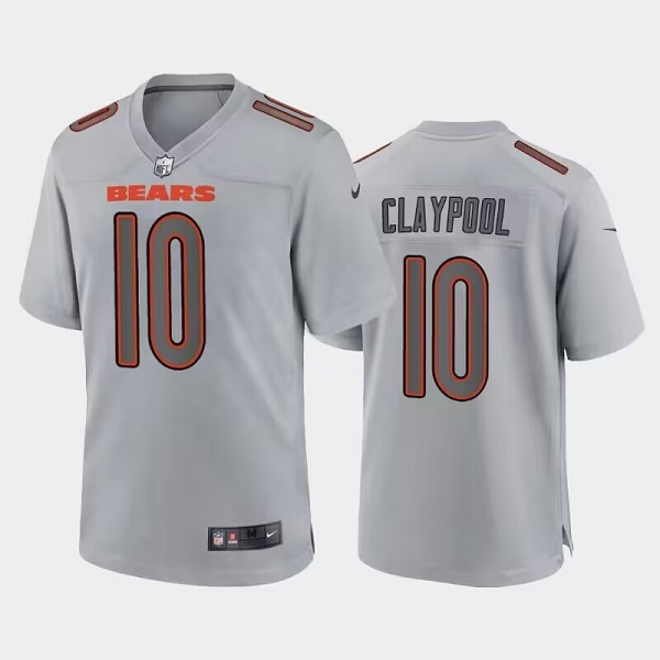Men's Chicago Bears #10 Chase Claypool Gray Atmosphere Fashion Stitched Game Jersey